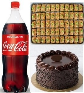 Misafir Ağırlama Paketi Pasta Baklava ve Soğuk İçecek Seti Samsun pasta